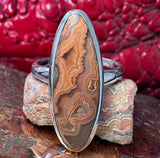 Marquette Lake Superior Agate Ring — Upper Peninsula Michigan Hand-Fabricated Sterling Silver Statement Ring