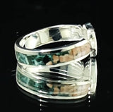 Heart Greenstone Mesolite Inlay Ring