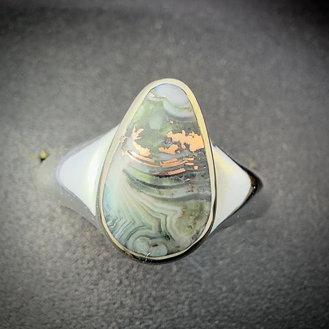 Copper Replacement Agate Ring