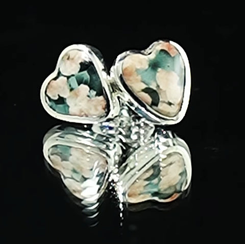 Heart Greenstone Mesolite Earrings