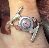 Yellow Birch Copper Replacement Eye Agate Ring