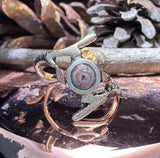 Yellow Birch Copper Replacement Eye Agate Ring