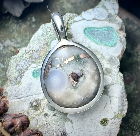 Copper Replacement Rye Agate Pendant
