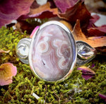 Purple Keweenaw Eye Agate Ring Hand Carved $500 sterling silver