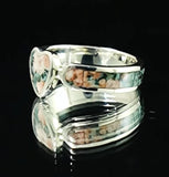 Heart Greenstone Mesolite Inlay Ring