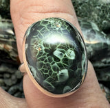Big Bold Chlorastrolite Sterling Silver Ring