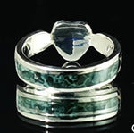 Heart Greenstone Mesolite Inlay Ring