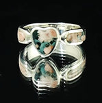 Heart Greenstone Mesolite Inlay Ring