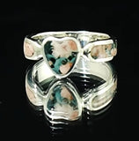 Heart Greenstone Mesolite Inlay Ring
