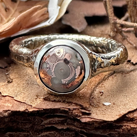 14k Copper Eye Agate Engagement Ring